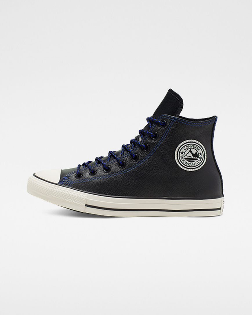 Tenisky Vysoke Converse Tumbled Kozene Chuck Taylor All Star Damske Čierne Kráľovská Modrá | SK CPJZ56